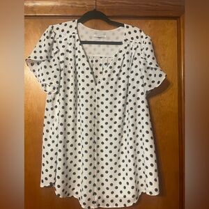 41 Hawthorn White Blouse with Black Dots